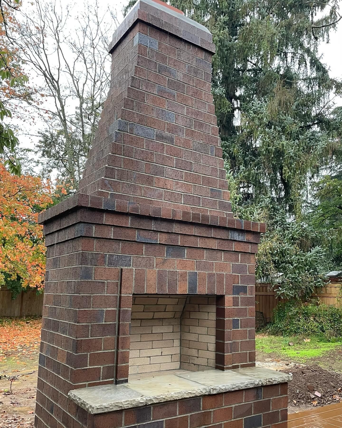 Outdoor Brick Masonry Fireplace